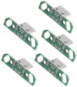 Jimier 5pcs/set DIY OEM Micro USB2.0 Female Receptacle Socket Connector with Flange PCB Mounting Assembly Solder Type