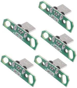 Jimier 5pcs/set DIY OEM Micro USB2.0 Male Plug Connector 7mm Length with PCB Mounting Assembly Solder Type