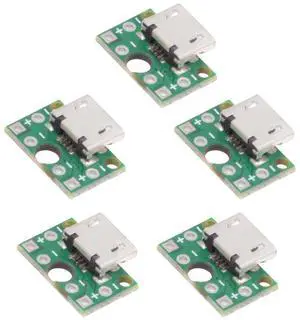 Jimier 5pcs/set DIY OEM USB2.0 Micro-B Female Receptacle Socket Connector with PCB Mounting Assembly Solder Type 480Mbps