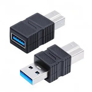 Jimier 2pcs/lot USB 3.0 Type-B Male to USB3.0 Type-A Male Female Adapter Extension 5Gbps for Disk SSD Camera Data