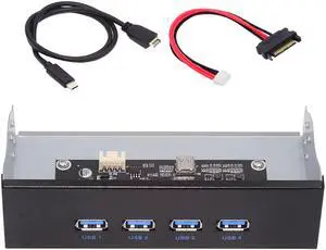 Jimier 10Gbps USB 3.1 Type-A HUB 4 Ports Front Panel to Motherboard Type-E Connector Cable 10Gbps for 5.25" CD-ROM Bay Tray