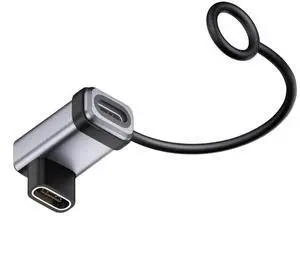 Jimier 90 Degree Angled USB5.0 80Gbps Female to Female Extension Adapter with Lanyard Keychain 240W 16K 8K 5K Compatible with USB4.0 Thunderbolt3/4/5