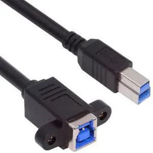 Jimier USB 3.0 Type-B Female to USB3.0 Type-B Male Cable Extension 5Gbps for Disk SSD Camera Data 30cm