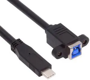 Jimier USB 3.0 Type-B Female to USB3.0 Type-C Male Cable Extension 5Gbps for Disk SSD Camera Data 30cm