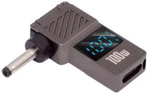 Jimier Type-C USB-C Input to DC 3.5x1.35mm Jack Smart LED Display 100W Output Power 20V 5A PD Charge 65W Adapter for Laptop