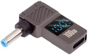 Jimier Type-C USB-C Input to DC 4.5x3.0mm Jack Smart LED Display 100W Output Power 20V 5A PD Charge 65W Adapter Compatible with Laptop