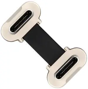 Jimier 2cm Dual Angled Ultra Slim Flat USB-C Type C to USB-C Power USB2.0 Data Cable 65W Fast Charge for Laptop Tablet Phone