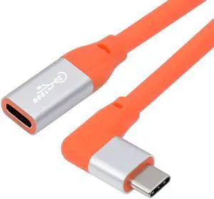 Jimier USB3.2 Male to Female Extension Cable 20Gbps 90 Degree Left Right Angled Ultra Soft High Flex with 100W and 8K 5K USB4.0 Type-C Compatible with Thunderbolt3/4