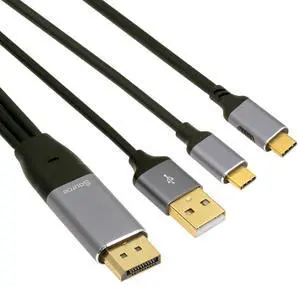 Jimier Reversed Displayport Source to Type C USB-C Touch Screen Displays Male 4K HDTV Cable for Laptop Monitor 2.0m