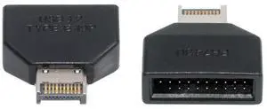 Jimier Overmold Type-E IDC Socket USB 3.1 Front Panel Header to USB 3.0 20Pin Header Extension Adapter with CH334P