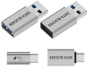 Jimier 4pcs/lot USB 3.1 Data Blocker Type-A Male Female to USB-C Male Female Elimination Data Protect Against Juice-Jacking Refuse Hacking Adapter Only for Power Charge