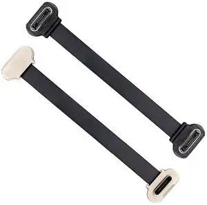 Jimier 2pcs/lot Angled USB-C Type C to USB-C Ultra Slim Flat Power USB2.0 Data Cable 65W Fast Charge for Laptop Tablet Phone