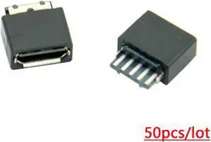 Jimier 50Pcs Type B Micro USB Female 5 Pin Jack Port Socket Connector Solder Type Repair Parts CN-001(50PCS)