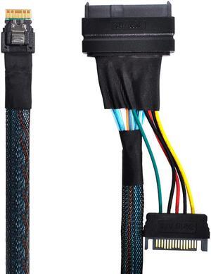 Jimier U.2 U2 SFF-8639 to Slimline SFF-8654 4i NVME PCIe Cable for M.2 SF-104-0.5M