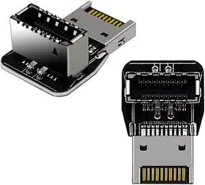 Jimier 2pcs Overmold USB 3.1 Front Panel Header Male to Female Type-E Motherboard Extension Data Adapter