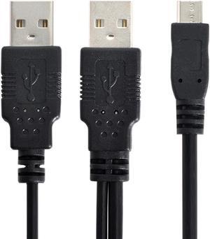 Jimier USB 2.0 two Male to Micro USB 5Pin Male Y Cable 80cm for external Hard Disk Drive U2-072-0.8M