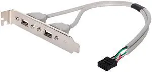 Jimier PCI USB 2.0 A type Female Screw to Motherboard 9p header cable with bracket U2-142