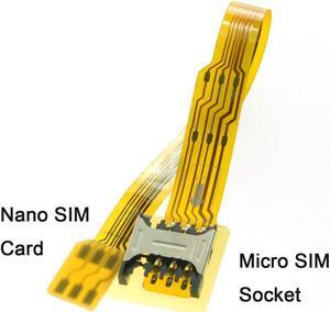 Jimier Micro SIM Card to Nano SIM Kit Male to Female Extension Soft Flat FPC Cable Extender 10cm EP-083