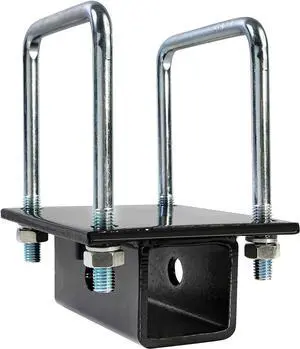 RV Bumper 4 inch Square Receiver Adapter 2'' Hitch Mount Bike Rack Cargo Carrier