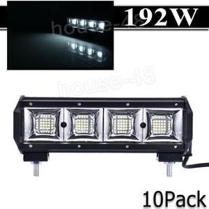 10X 7" 192W  64 LED Work Light Bar Flood Fog Driving Lamp Offroad 4WD Truck