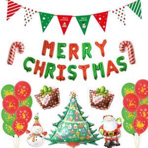 Christmas Party Decora Set New Year Balloons Santa Tree Claus Snowman Balloons