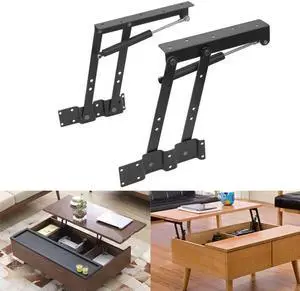 2x Lift Up Top Coffee Tea Table Folding Lifting Frame Spring Gas Hydraulic Hinge