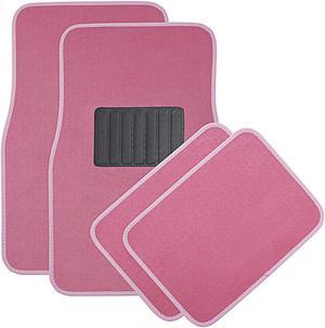Car Floor Mats - Carpet  Set of 4 for All Vehicles - Rubber-Lined - Pink