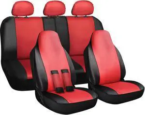Seat Cover Complete Set for Car Truck SUV Van - PU Leather - 10 Piece
