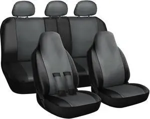 Seat Cover Complete Set for Car Truck SUV Van - PU Leather - 10 Piece
