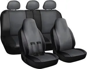 Seat Cover Complete Full Set for Cars Trucks SUVs Vans - PU Leather - 10 Piece