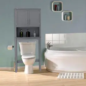 Over The Toilet Cabinet MDF Bathroom Storage Organizer with Adjustable Shelf