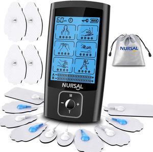 AUVON Dual Channel TENS EMS Machine for Pain Relief, 24 Modes TENS Unit  Muscle Stimulator with 12pcs 2x2 TENS Electrode Pads