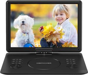 DBPOWER 16.9" Portable DVD Player with 14.1" HD Swivel Large Screen, Support DVD/USB/SD Card and Multiple Disc Formats, 6 Hrs 5000mAH Rechargeable Battery, Sync TV/Projector, High Volume Speaker