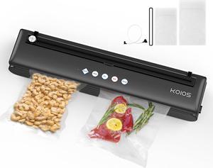 KOIOS Vacuum Sealer Machine, Automatic Food Vacuum Sealers, Dry Moist Manual Food Preservation Modes Air Sealing System with Bags Cutter LED Indicator Lights