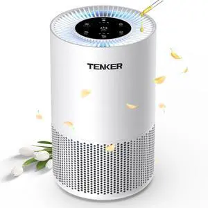 TENKER AP-6980 Air Purifier White US 1300ft² Large Rooms H13 Heap 3-Stage Filtration 3 Speeds 3 Timer w/Light Air Cleaner Machine TENKER AP-6980 Air Purifier White US 1300ft² Large Rooms H13 Heap 3-Stage Filtration 3 Speeds 3 Timer w/Light Air Cleaner Machine