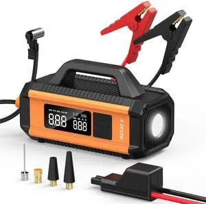 S ZEVZO 5 IN 1 Car Jump Starter with Air Compressor Battery Charger Booster Power Bank 37000mAh Jump Box 30 Starts 12V 8.0L Gas Engine 6.0L Diesel Engine