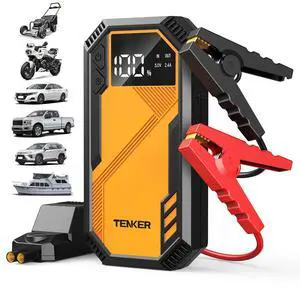 TENKER QD01 5000A Car Jump Starter 7.2L Gas or 6.5L Diesel 44.4W Portable Power Bank LED Flashlight 12V Jumper Box 10 Protections Built in Comprehensive Protection