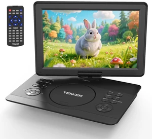 TENKER 16.9" Portable DVD Players w/14" HD Swivel Screen, 6-Hour Rechargeable Battery Black Color TENKER 16.9" Portable DVD Players w/14" HD Swivel Screen, 6-Hour Rechargeable Battery Black Color