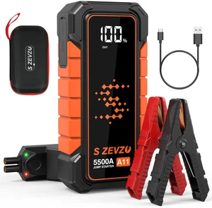 S ZEVZO A11 Jump Starter, Upgraded 5000A Car Battery Jumper Starter Portable (10.0L Gas & 7.0L Diesel Engines) with Booster 12V Lithium Jump Box with USB Charger, LCD Display, Flashlight, and Case S ZEVZO A11 Jump Starter, Upgraded 5000A Car Battery Jumper Starter Portable (10.0L Gas & 7.0L Diesel Engines) with Booster 12V Lithium Jump Box with USB Charger, LCD Display, Flashlight, and Case