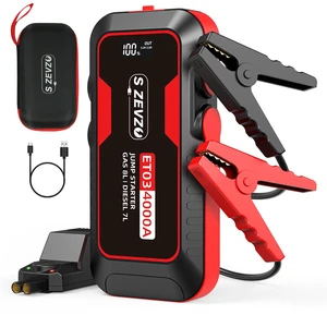 S ZEVZO ET03 Car Jump Starter 4000A Jump Starter Battery Pack for Up to 8.0L Gas and 7.0L Diesel Engines, 74Wh Portable 12V Jump Box with USB Ports, LCD Display, Storage Case, and LED Light S ZEVZO ET03 Car Jump Starter 4000A Jump Starter Battery Pack for Up to 8.0L Gas and 7.0L Diesel Engines, 74Wh Portable 12V Jump Box with USB Ports, LCD Display, Storage Case, and LED Light