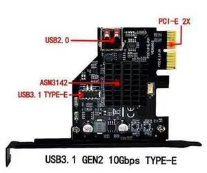 USB 3.1 Front Panel Socket & USB 2.0 to PCI-E Express Card Adapter for Motherboard USB 3.1 Front Panel Socket & USB 2.0 to PCI-E Express Card Adapter for Motherboard