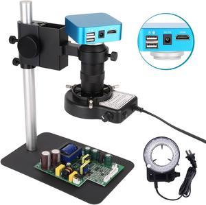 High Quality 130X Lens Mobile Phone Repair Microscope With 4K 1080P 60FPS Digital Soldering HD-MI USB Camera Industrial Testing Microscope Tool Protect Eyes