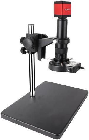 New Design 180X Monocular Stereo Mobile Welding Microscope HD Digital Camera All-Metal Pillar Stand Repair Tool LED Ring Light Industrial Microscope Mobile Phone Repair Tool