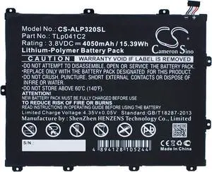 Estry Battery Replacement for P320A OT-D820X OT-9020A One Hero 8 One POP 8 Trek HD OT-P350X OT-P320X TLp041C2 TLp041CC