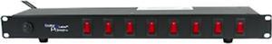 8 Outlet Rack Mount Power Strip PDU Light Controller w/ Lighted Power Switch
