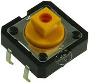 Tactile Switch, B3F Series, Top Actuated, Through Hole, Plunger for Cap, 260 gf,