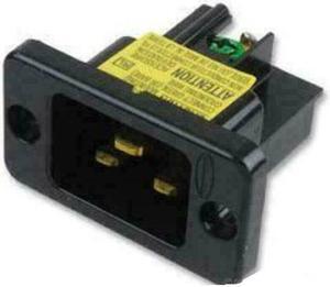 Hubbell Wiring Devices H320B Connector, Iec320 Inlet, 20A 250V, Screw, Black