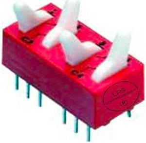 DIP / SIP Switch, Lever, 4 Circuits, Rocker, Through Hole, SPDT, 30 VDC, 150 mA