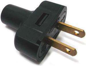 02633 - AC PLUG 2POS 15A 125V RUBBER BLK NON POLARIZED