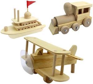 525115 - BUILD IT YOURSELF TRAIN/BOAT PLANE WOODEN CONSTRUCTION KIT